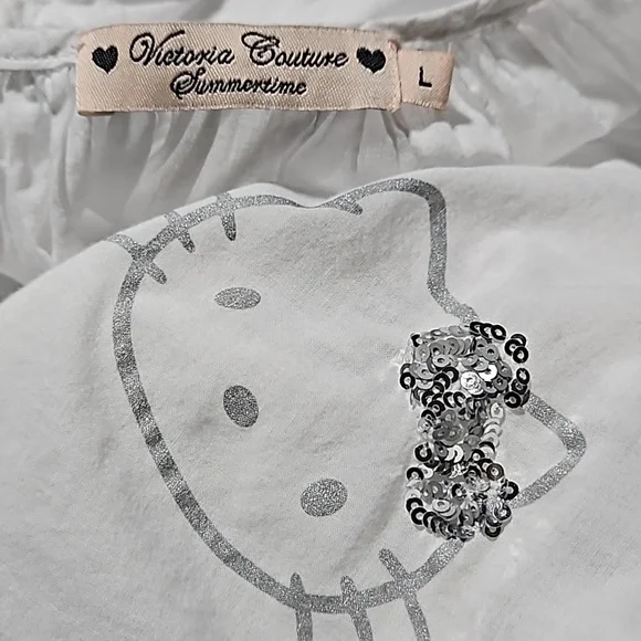 Sanrio Victoria Couture Summertime Hello Kitty Top w sequin bows CLEARANCE - Picture 5 of 10